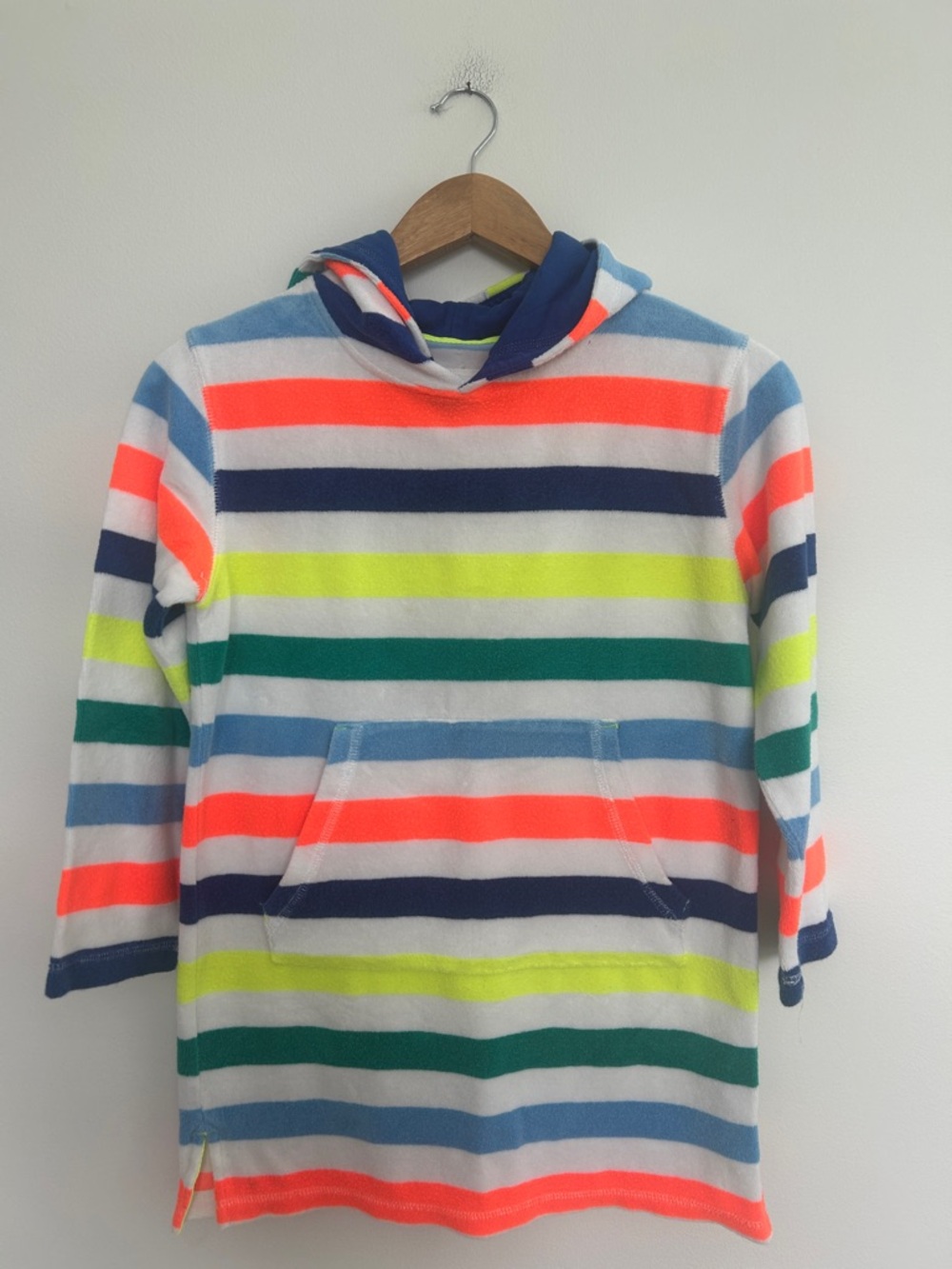 Mini Boden Striped Toweling Beach  Hoodie Swim Cover Up Size 9-10